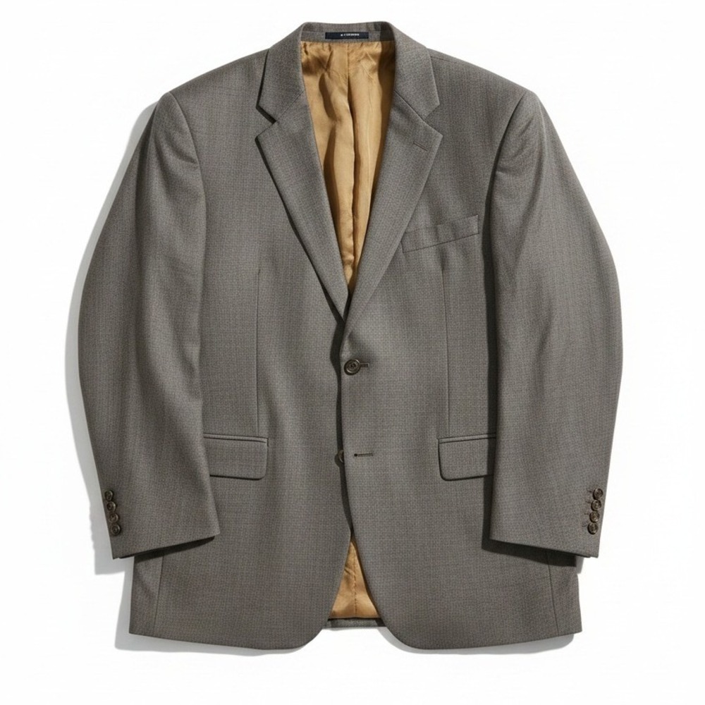 Ralph Lauren Wool Blazer Brown Two Button Sport Coat, Mens 42L, Made in Canada